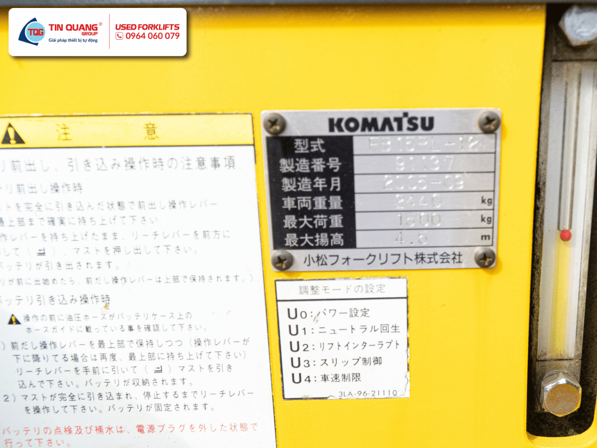 Komatsu Xe nâng điện cũ FB15RL-12 1.5 tấn - 91137 (6)