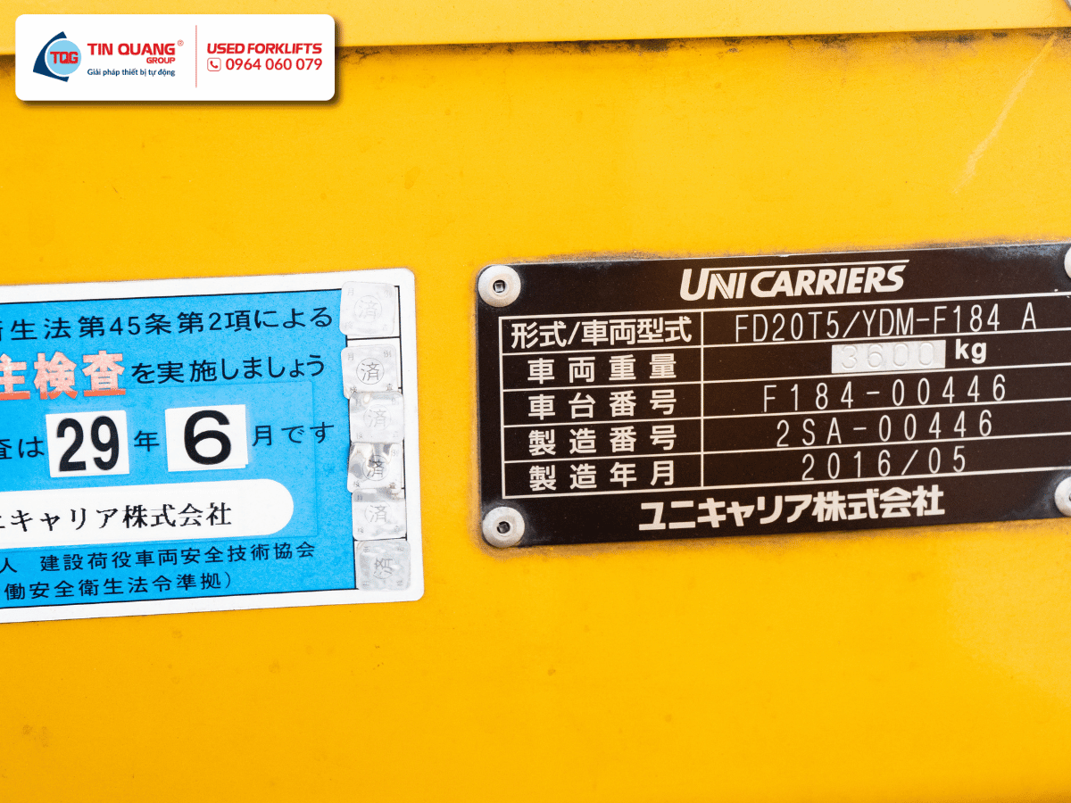 UNICARRIERS Xe nâng dầu cũ FD20T5 2 tấn - 01502 (2)